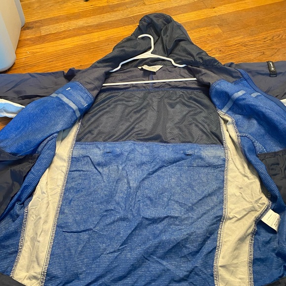 COLUMBIA MEN’S PACKABLE HOODED JACKET BLUE SIZE L - Picture 8 of 9